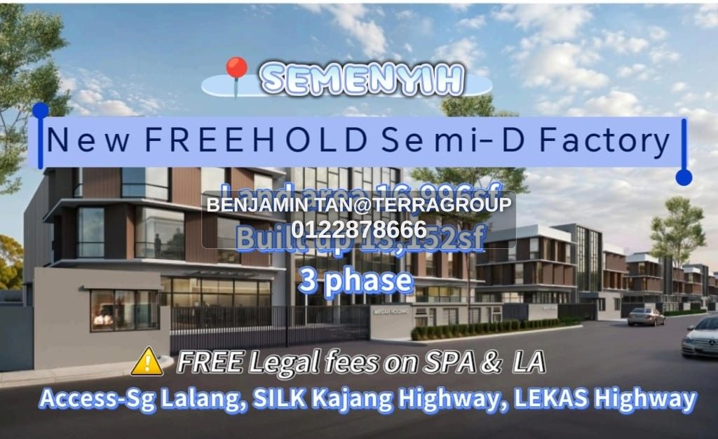 New Freehold Semi D Factory For Sale in Semenyih