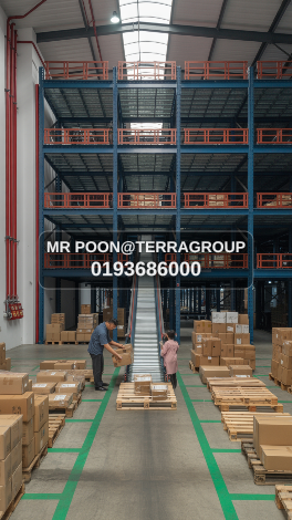 Warehouse with multi level platform and racking image 2